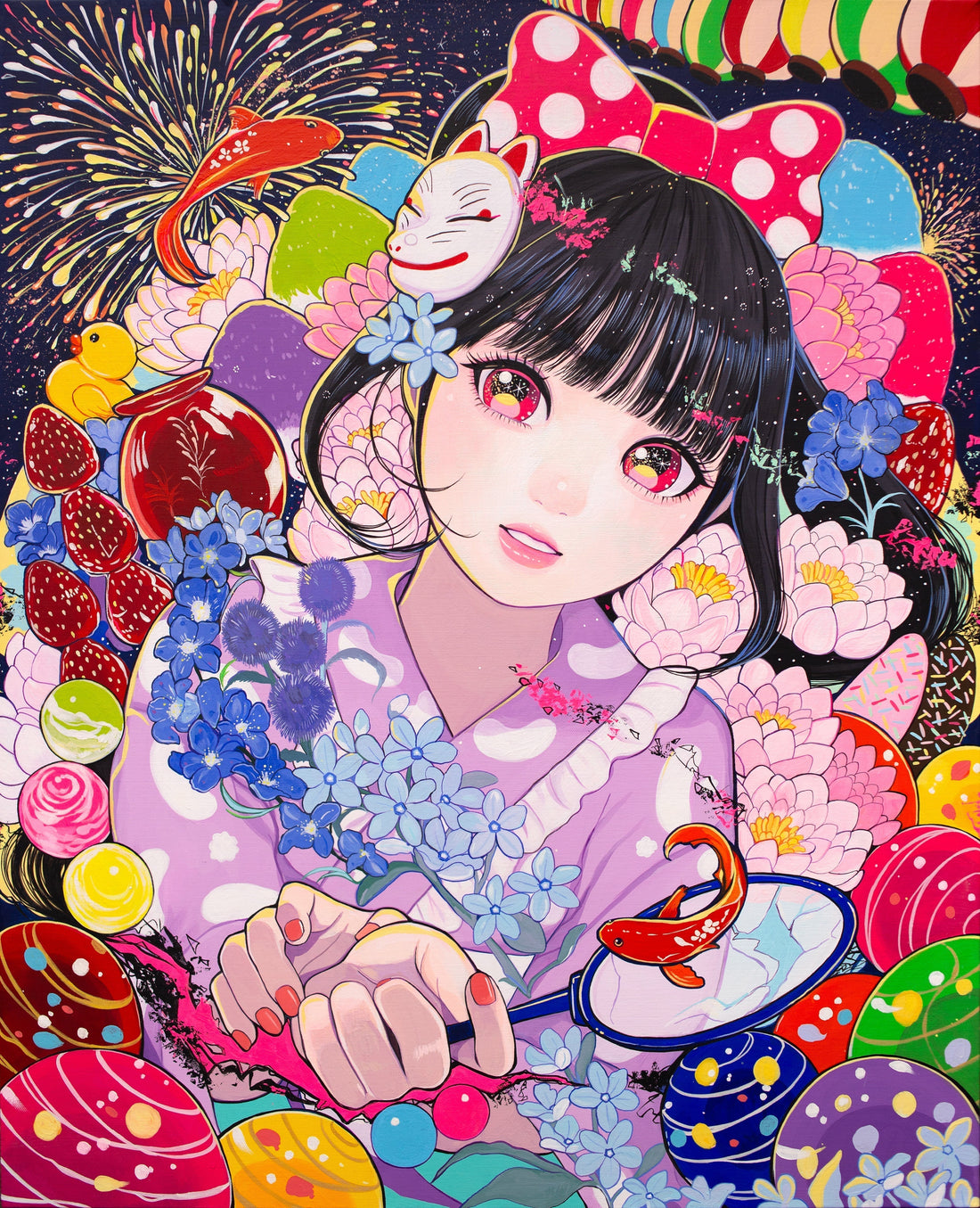 巽千沙都が描く「和モダン」  — 甘くてキラキラした祭夜のまなざし