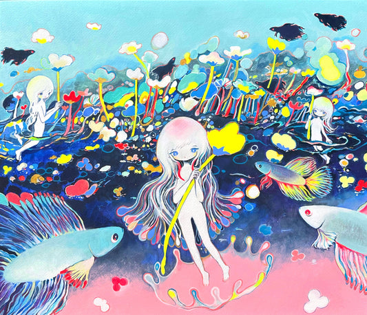 梅花藻とベタ