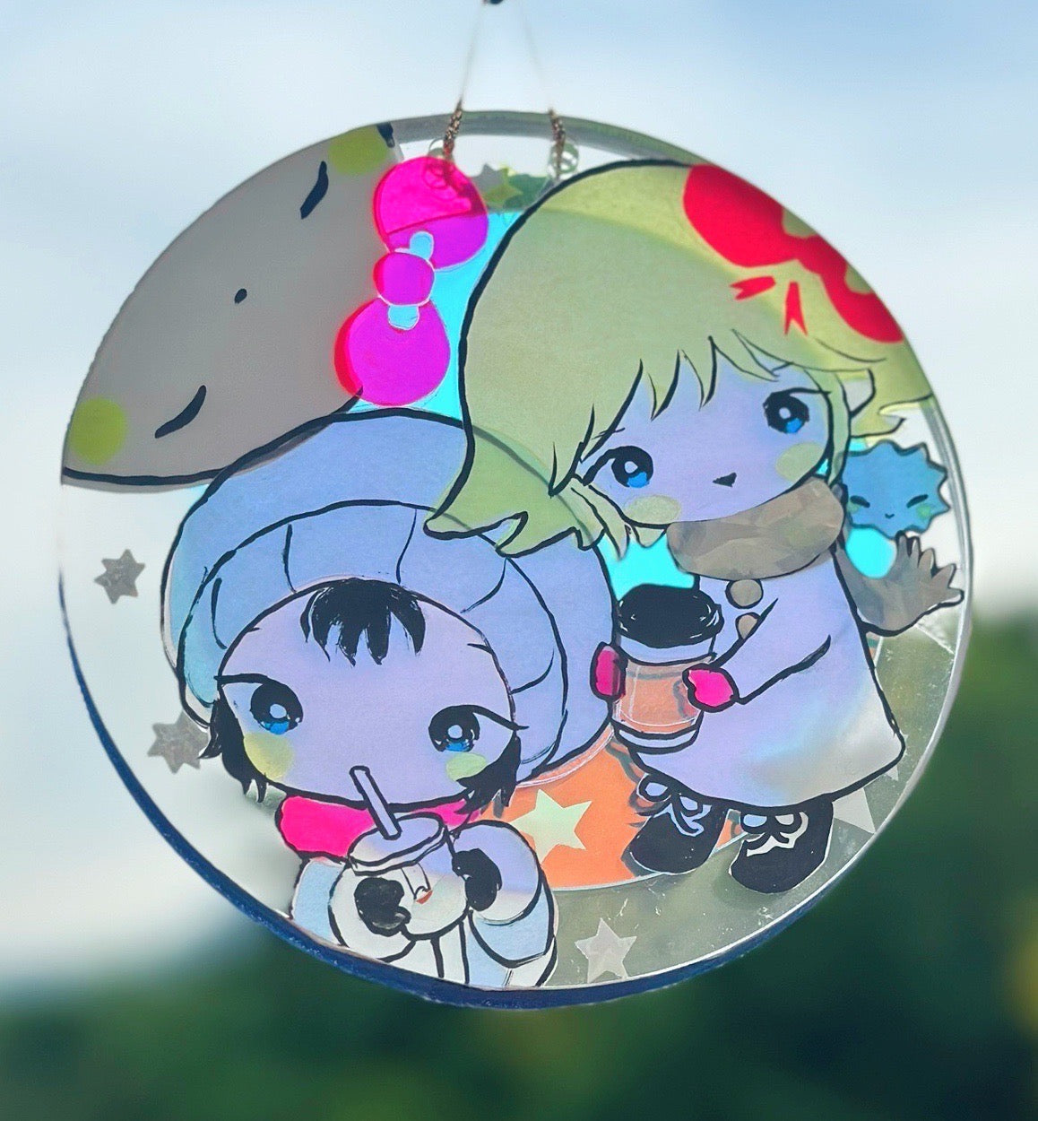 「そして君は月になった」Acrylic Aurora  Plate