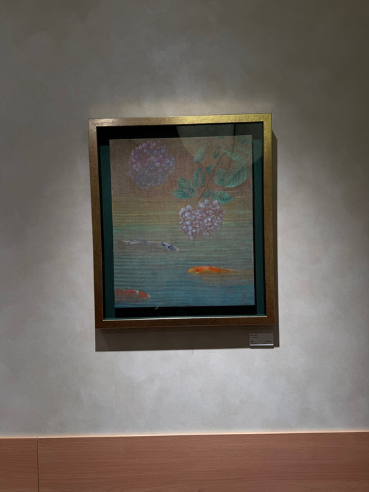 紫陽花と鯉図