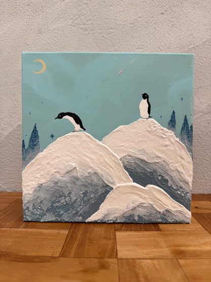 雪山のペンギンたち